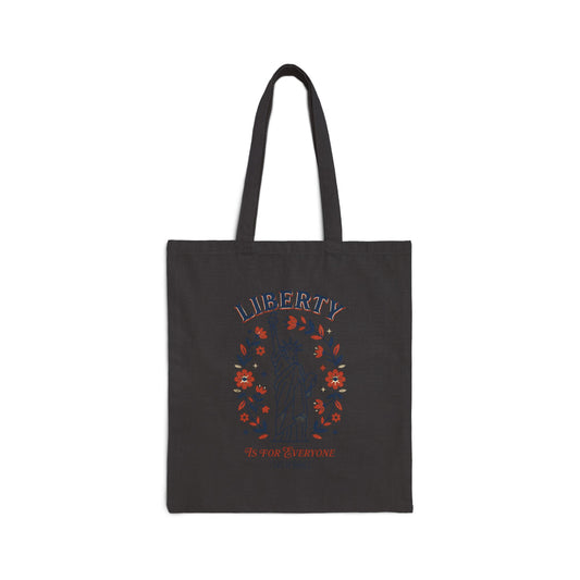 Liberty Statue Floral Tote, Patriotic Rights Americana Tote