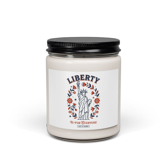 Liberty Statue Floral Candle, Soy Candle | Patriotic Equal Rights