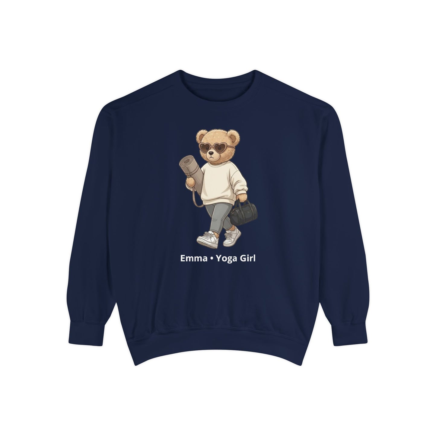 Personalized Yoga Bear Premium Sweatshirt – Custom Name Crewneck