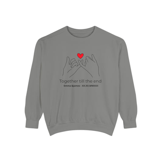 Together Till the End Sweatshirt – Personalized Couple Heart Pinky Promise Crewneck