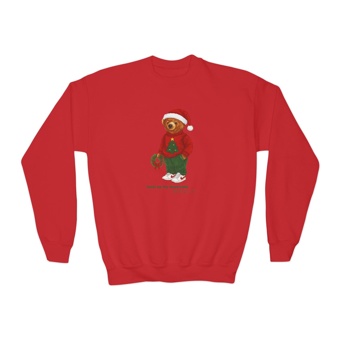 Bear by My Side Christmas Sweatshirt | Festive Youth Crewneck for Kids