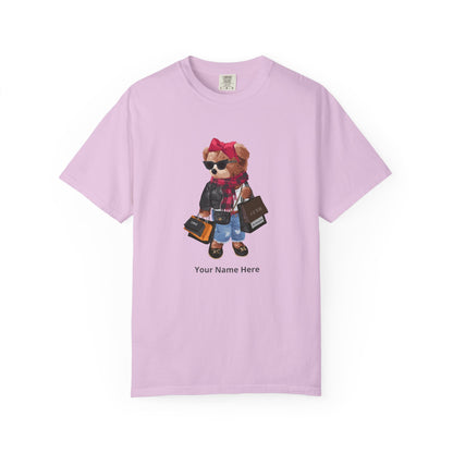 Fashion Shopper Bear T-Shirt – Personalized Name Cute Tee