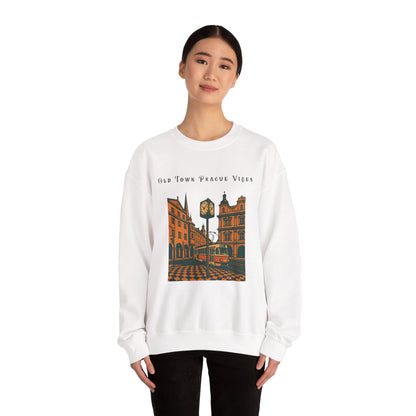 Prague Old Town Sweatshirt  Vintage Czech Republic Crewneck  Travel Souvenir Gift