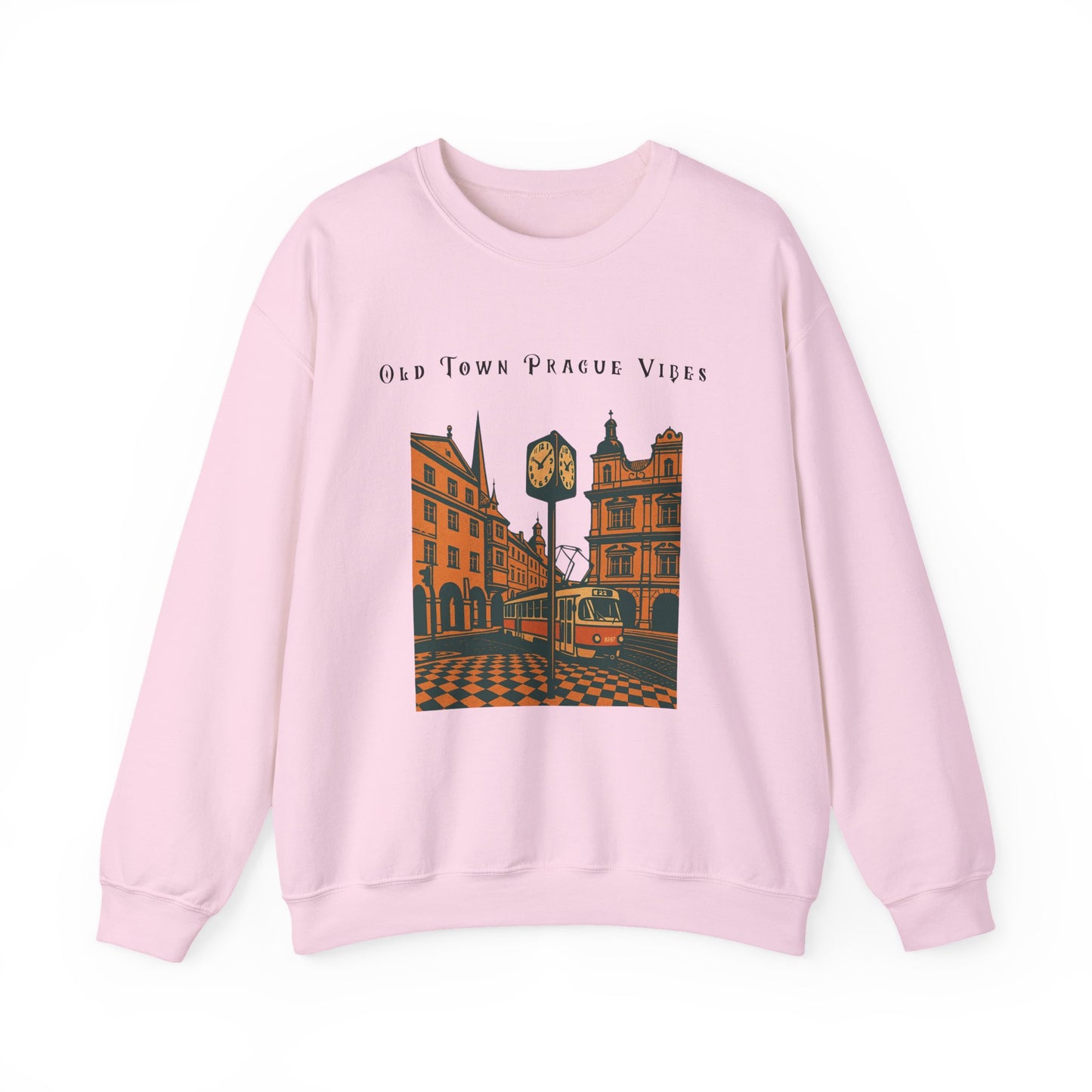 Prague Old Town Sweatshirt  Vintage Czech Republic Crewneck  Travel Souvenir Gift