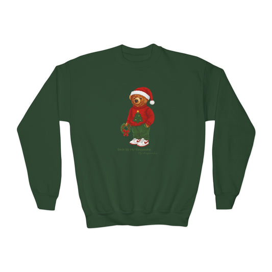 Bear by My Side Christmas Sweatshirt | Festive Youth Crewneck for Kids