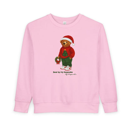 Cozy Christmas Bear Toddler Sweatshirt | Festive Holiday Gift for Kids, Santa Bear Design