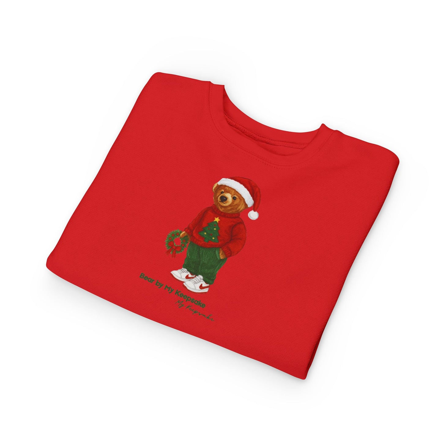 Cozy Christmas Bear Toddler Sweatshirt | Festive Holiday Gift for Kids, Santa Bear Design