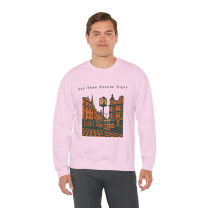Prague Old Town Sweatshirt  Vintage Czech Republic Crewneck  Travel Souvenir Gift