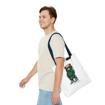 Tote Bag White  – Green Bear by My Keepsake