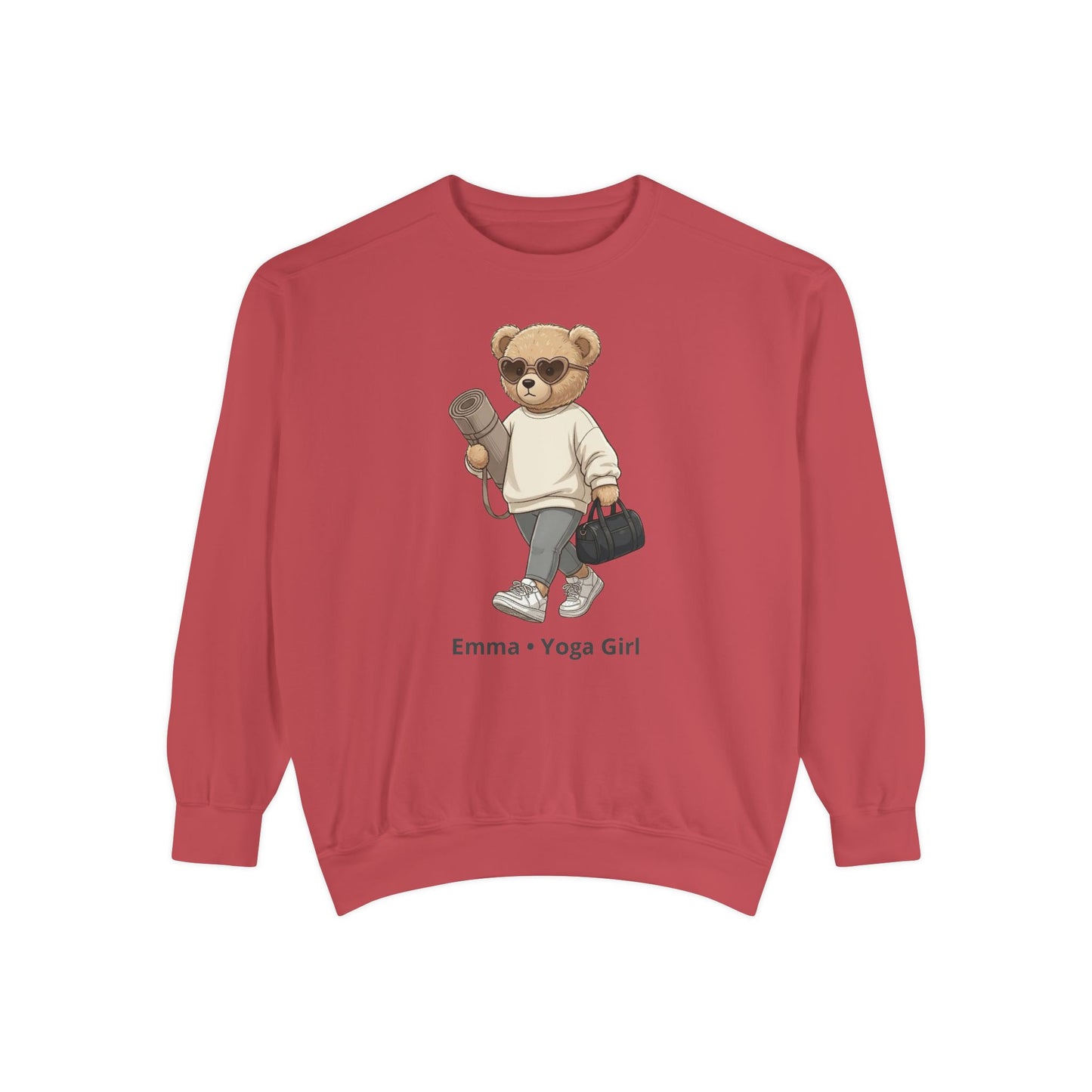 Personalized Yoga Bear Premium Sweatshirt – Custom Name Crewneck
