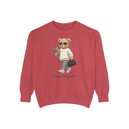 Personalized Yoga Bear Premium Sweatshirt – Custom Name Crewneck
