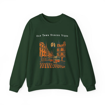 Prague Old Town Sweatshirt  Vintage Czech Republic Crewneck  Travel Souvenir Gift