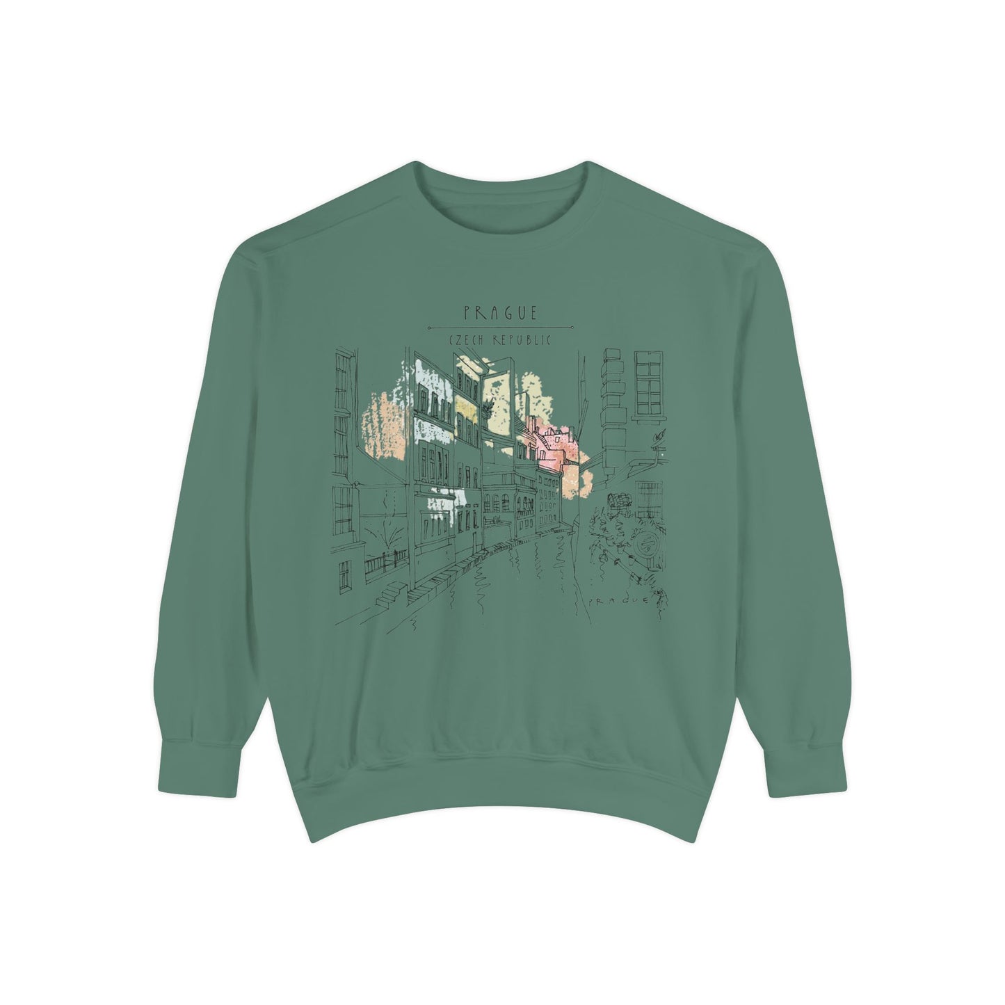 Prague Sketch Unisex Sweatshirt – Vintage City Illustration Crewneck