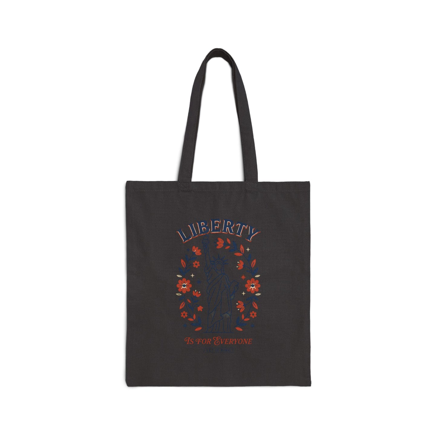 Liberty Statue Floral Tote, Patriotic Rights Americana Tote