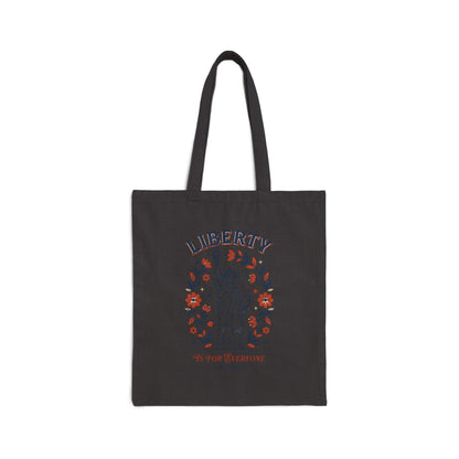 Liberty Statue Floral Tote, Patriotic Rights Americana Tote