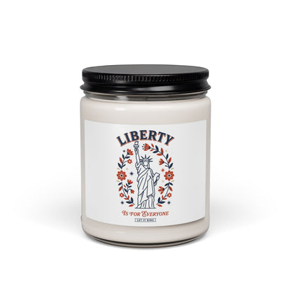 Liberty Statue Floral Candle, Soy Candle | Patriotic Equal Rights
