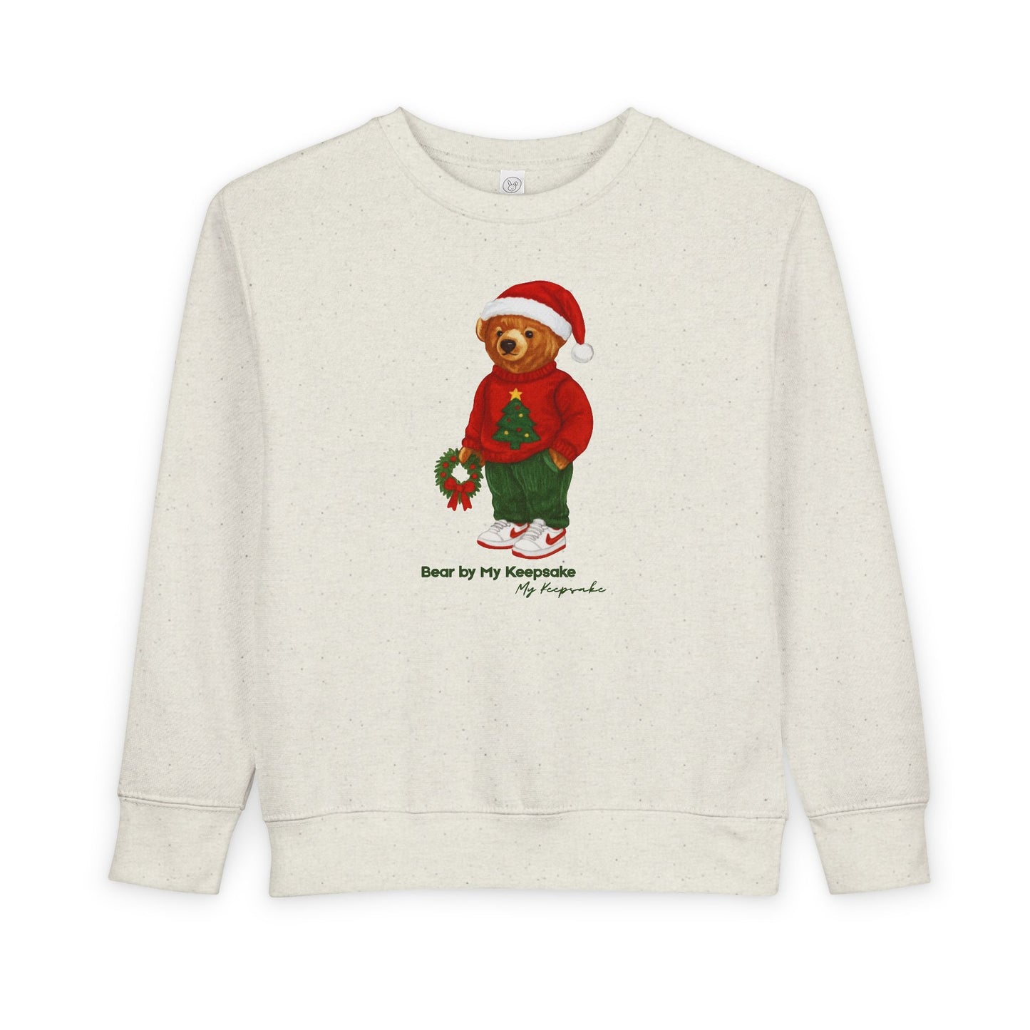 Cozy Christmas Bear Toddler Sweatshirt | Festive Holiday Gift for Kids, Santa Bear Design