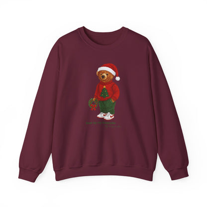 Cozy Christmas Bear Unisex Sweatshirt | Holiday Crewneck by My Keepsake