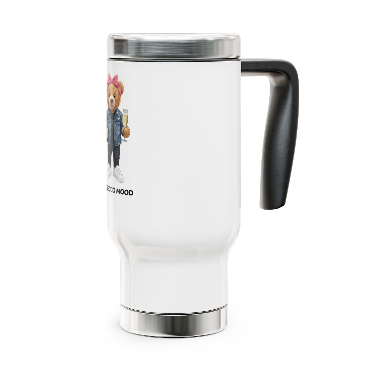 Prosecco Mood Bear Stainless Steel Travel Mug — 14oz