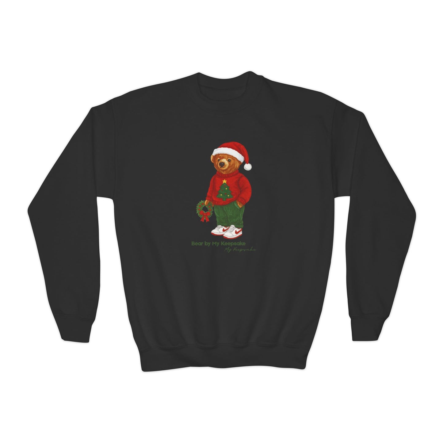 Bear by My Side Christmas Sweatshirt | Festive Youth Crewneck for Kids