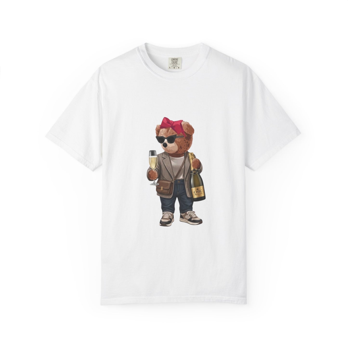 Champagne Teddy Bear T-Shirt – Cute Stylish Graphic Tee