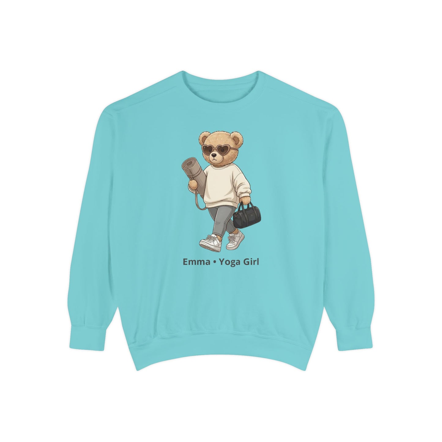 Personalized Yoga Bear Premium Sweatshirt – Custom Name Crewneck
