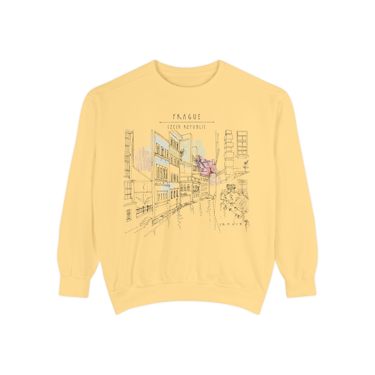 Prague Sketch Unisex Sweatshirt – Vintage City Illustration Crewneck