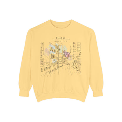Prague Sketch Unisex Sweatshirt – Vintage City Illustration Crewneck