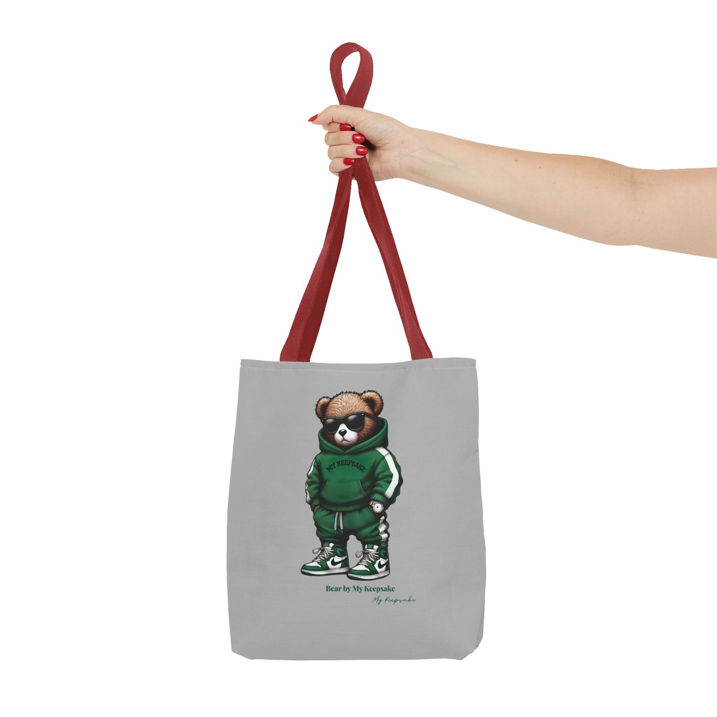 Tote Bag Light grey –  Green Bear by My Keepsake