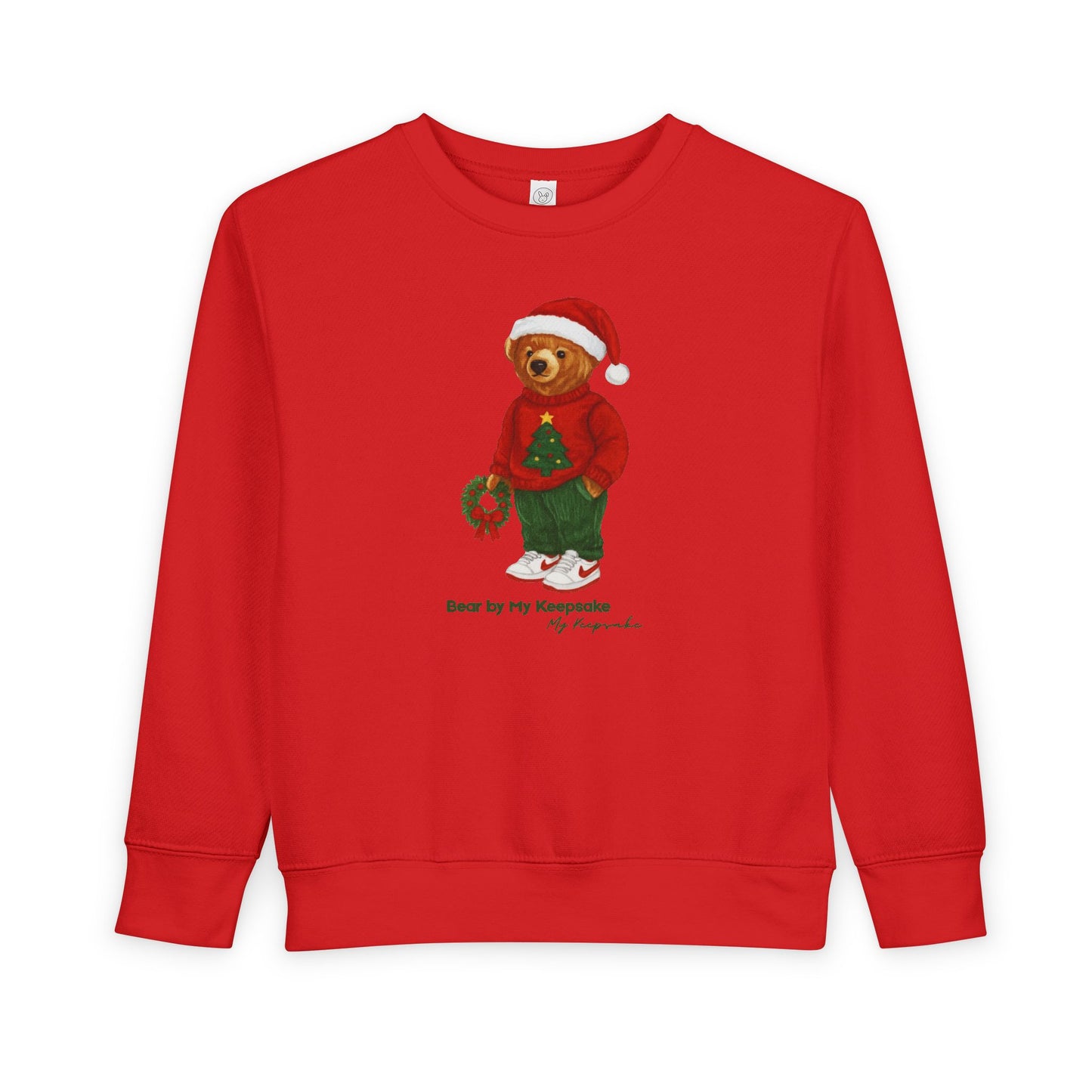 Cozy Christmas Bear Toddler Sweatshirt | Festive Holiday Gift for Kids, Santa Bear Design