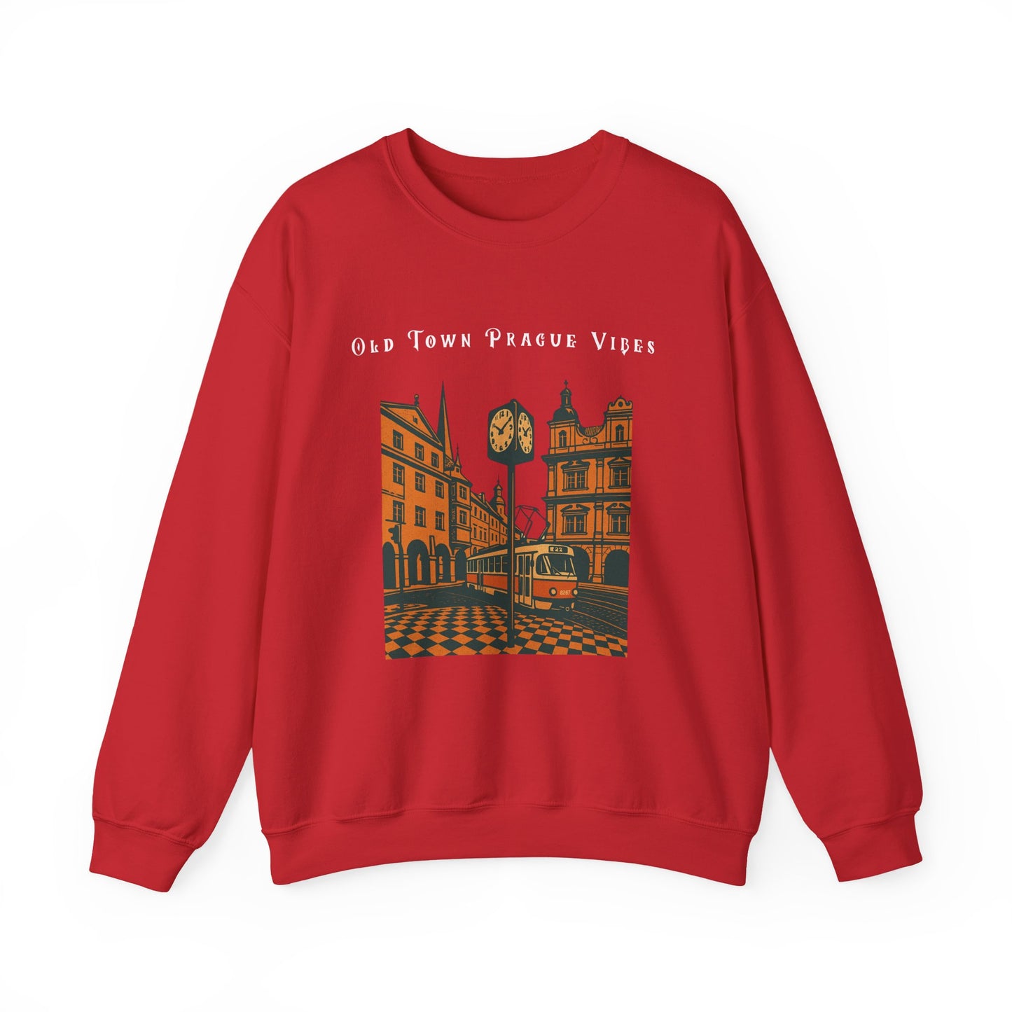 Prague Old Town Sweatshirt  Vintage Czech Republic Crewneck  Travel Souvenir Gift