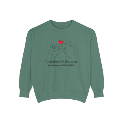 Together Till the End Sweatshirt – Personalized Couple Heart Pinky Promise Crewneck