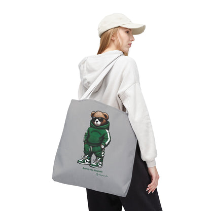 Tote Bag Light grey –  Green Bear by My Keepsake