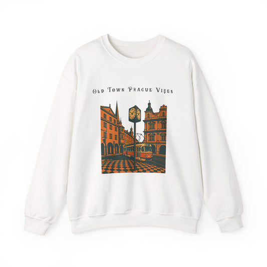Prague Old Town Sweatshirt  Vintage Czech Republic Crewneck  Travel Souvenir Gift