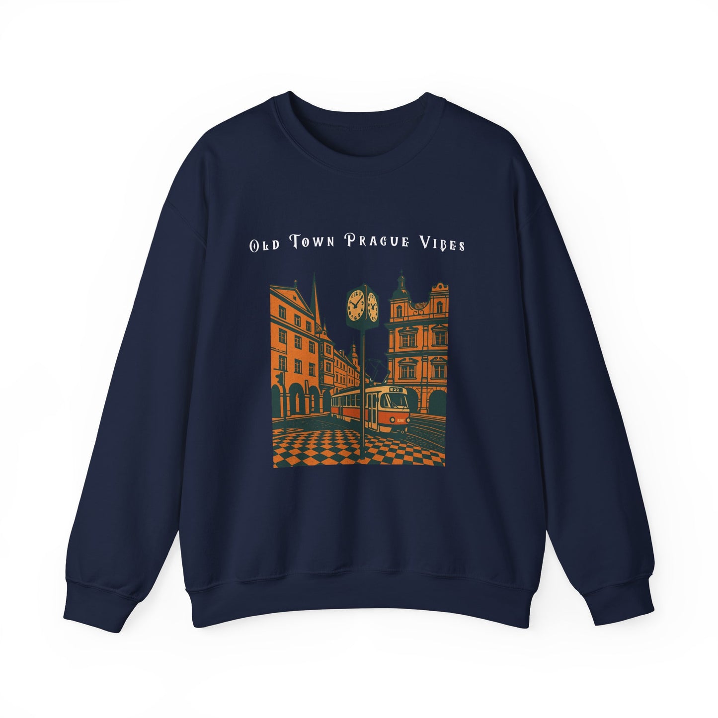 Prague Old Town Sweatshirt  Vintage Czech Republic Crewneck  Travel Souvenir Gift