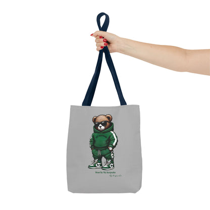 Tote Bag Light grey –  Green Bear by My Keepsake