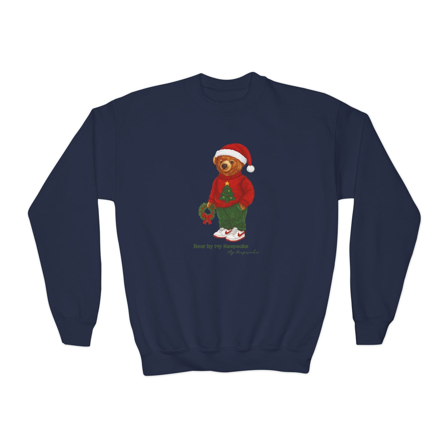 Bear by My Side Christmas Sweatshirt | Festive Youth Crewneck for Kids