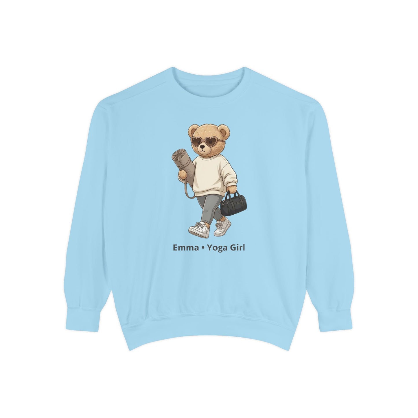 Personalized Yoga Bear Premium Sweatshirt – Custom Name Crewneck