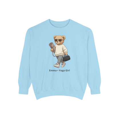 Personalized Yoga Bear Premium Sweatshirt – Custom Name Crewneck