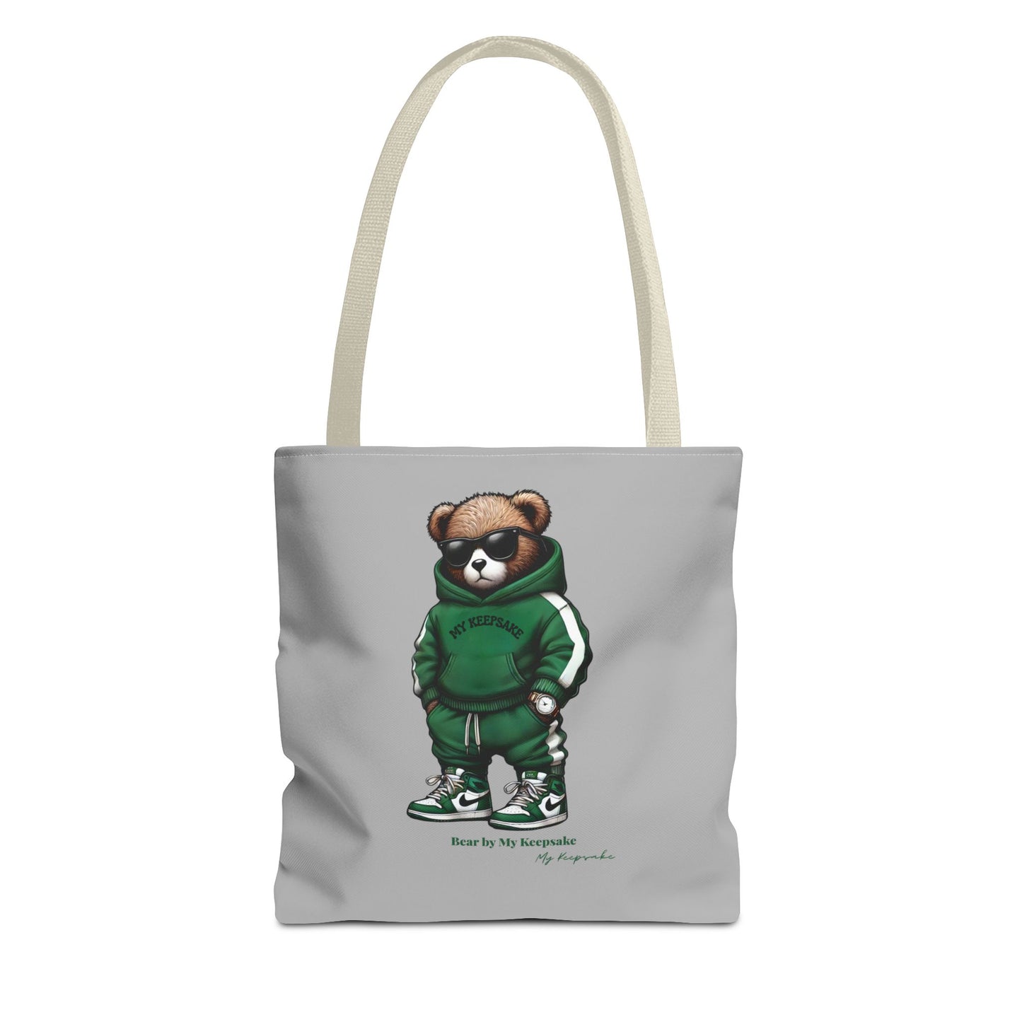 Tote Bag Light grey –  Green Bear by My Keepsake