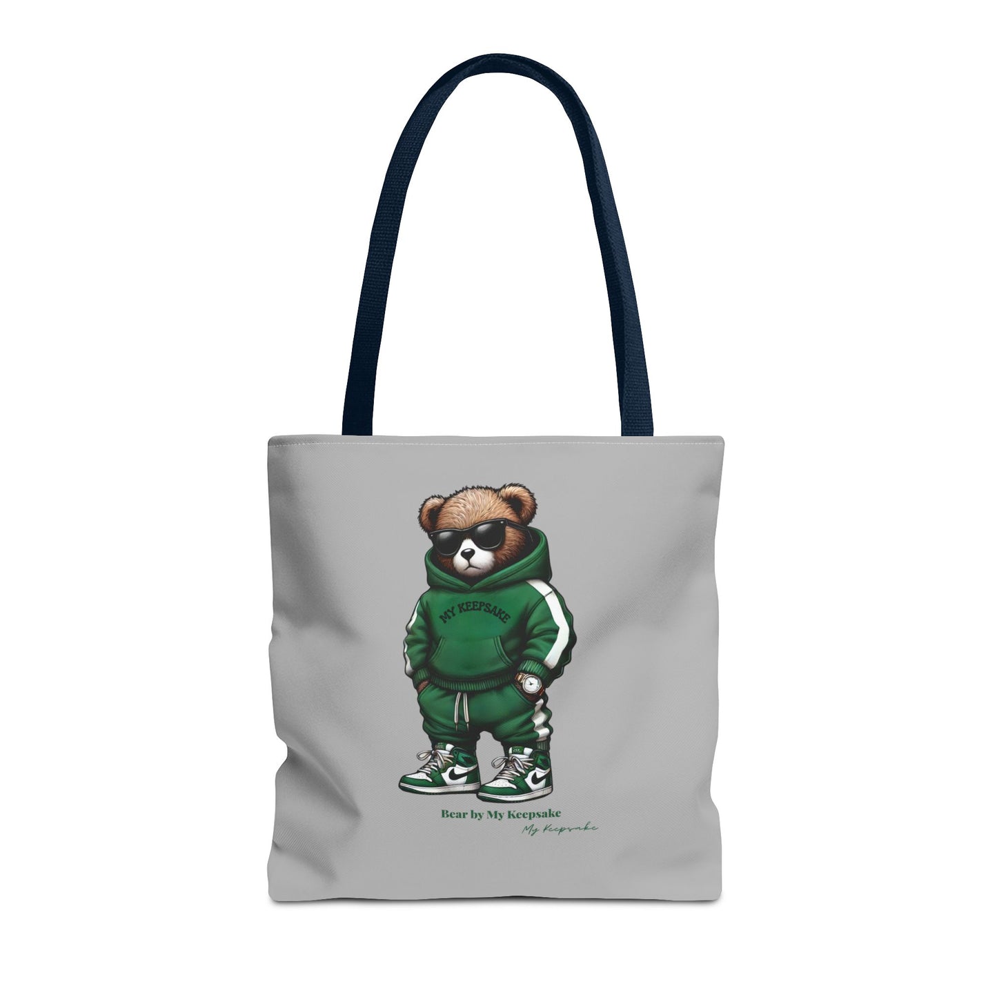 Tote Bag Light grey –  Green Bear by My Keepsake