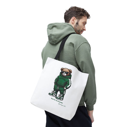 Tote Bag White  – Green Bear by My Keepsake