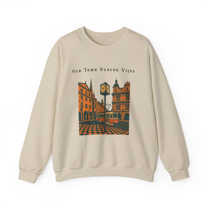 Prague Old Town Sweatshirt  Vintage Czech Republic Crewneck  Travel Souvenir Gift