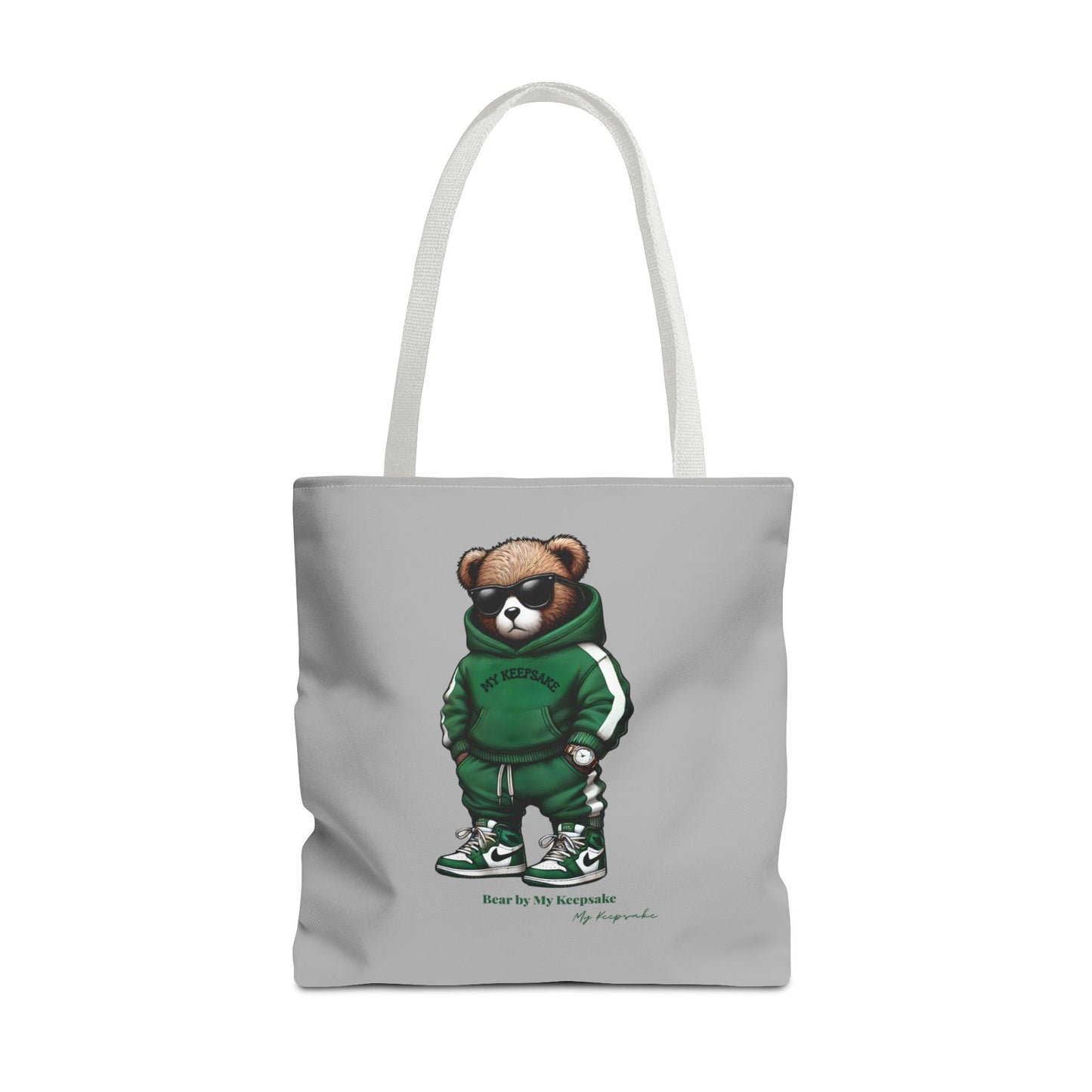 Tote Bag Light grey –  Green Bear by My Keepsake
