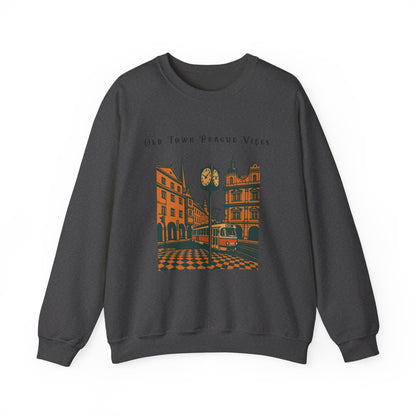 Prague Old Town Sweatshirt  Vintage Czech Republic Crewneck  Travel Souvenir Gift