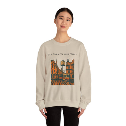 Prague Old Town Sweatshirt  Vintage Czech Republic Crewneck  Travel Souvenir Gift