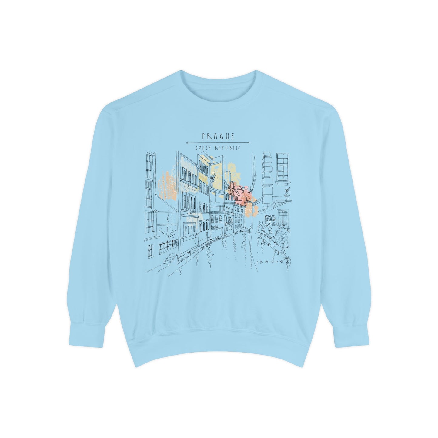 Prague Sketch Unisex Sweatshirt – Vintage City Illustration Crewneck