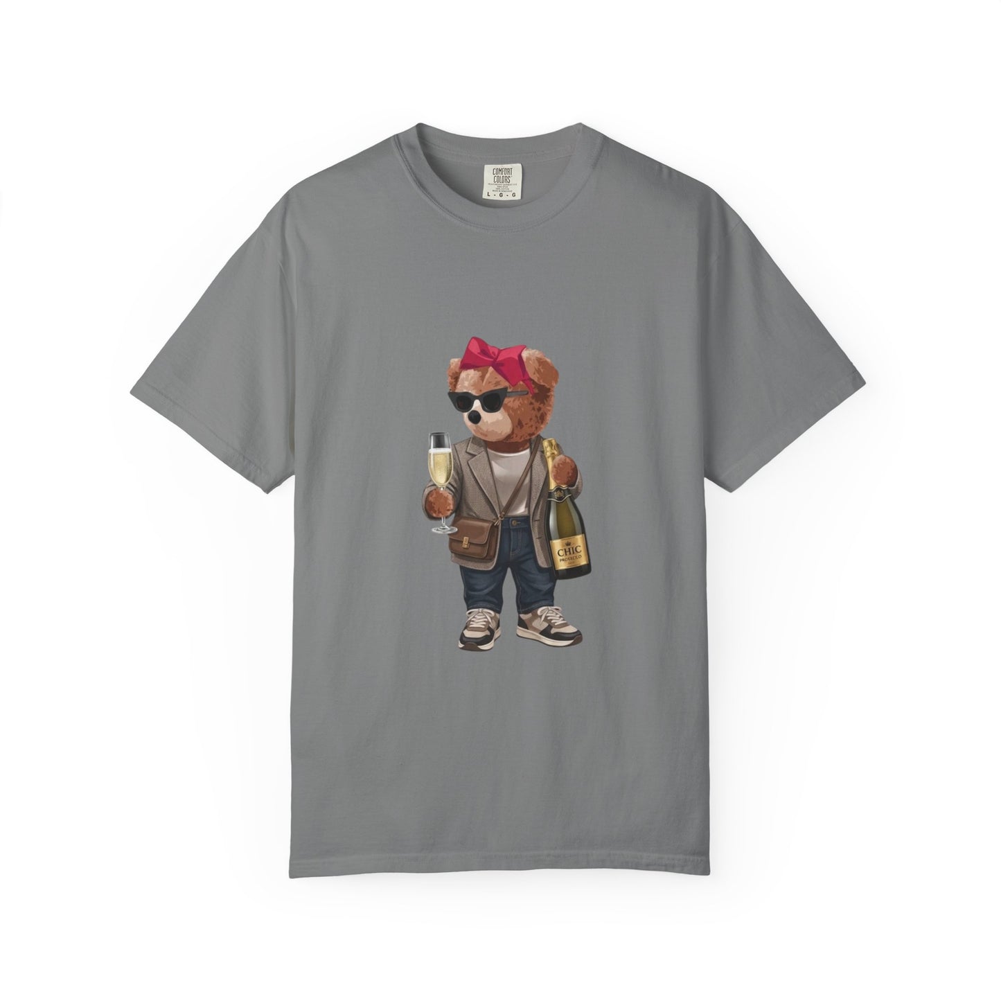 Champagne Teddy Bear T-Shirt – Cute Stylish Graphic Tee