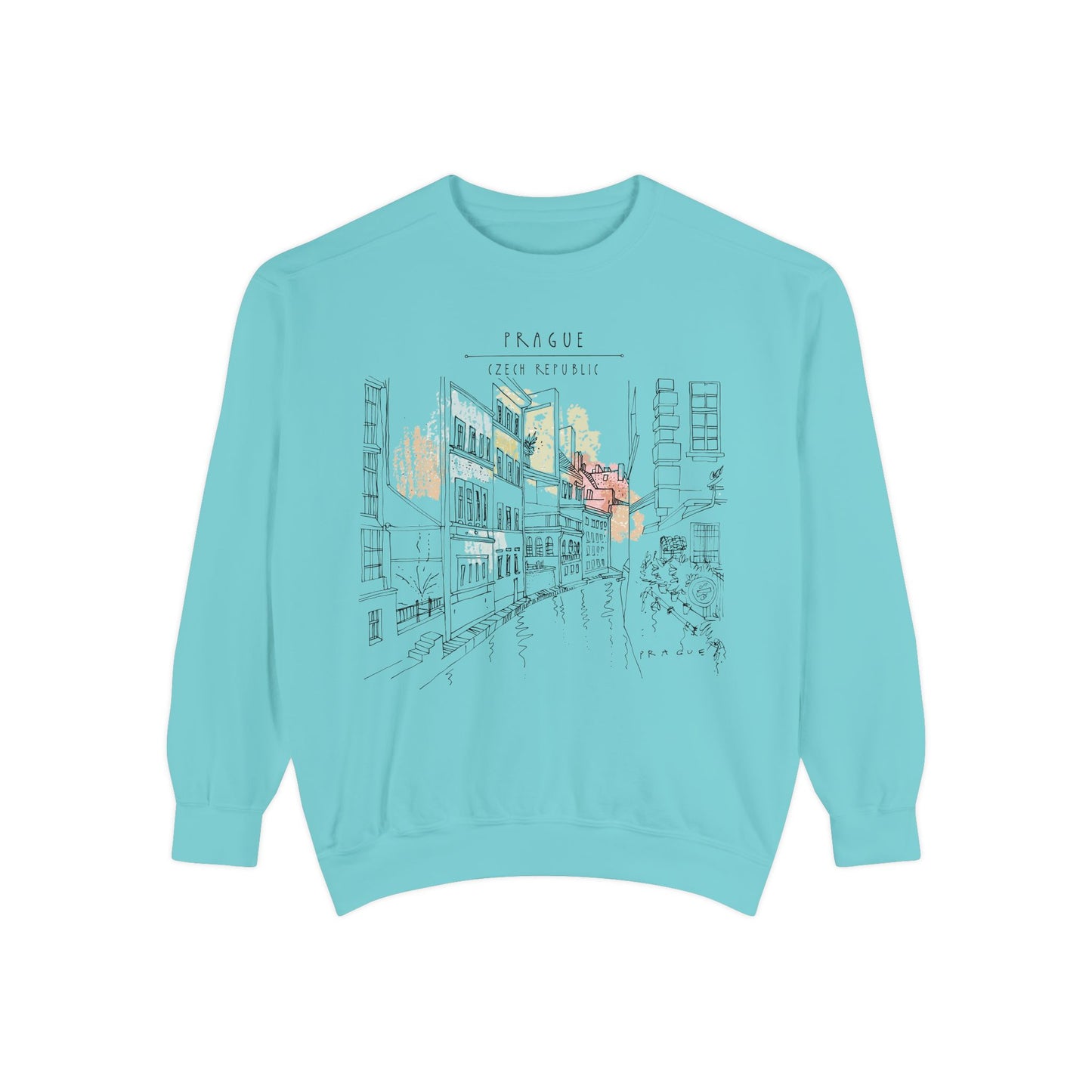 Prague Sketch Unisex Sweatshirt – Vintage City Illustration Crewneck