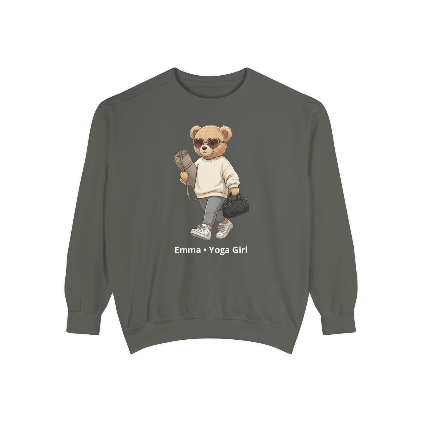 Personalized Yoga Bear Premium Sweatshirt – Custom Name Crewneck